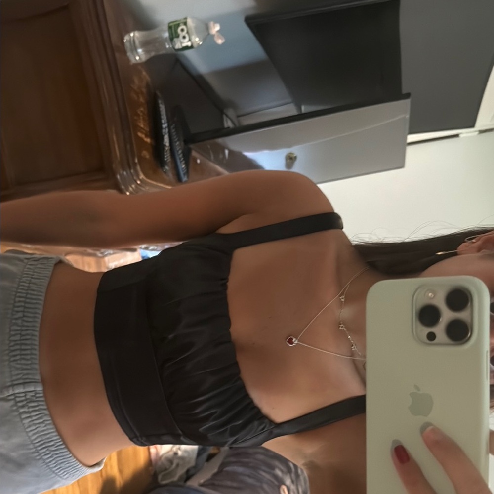 Adika Black Satin Top